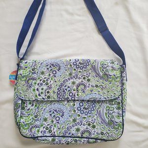 NWT Blue Paisley Print Laptop Messenger Bag